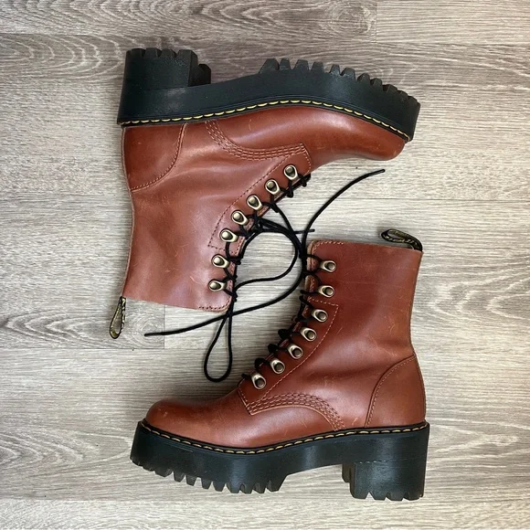 Brown Dr Martens Rometty Butterscotch Martens Shoes Dr Martens